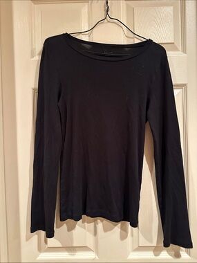 J. Crew Black Long-Sleeve Crewneck Top